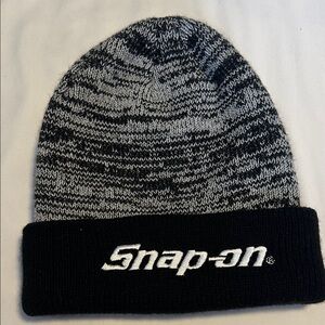 Snap-On Black and Gray Beanie